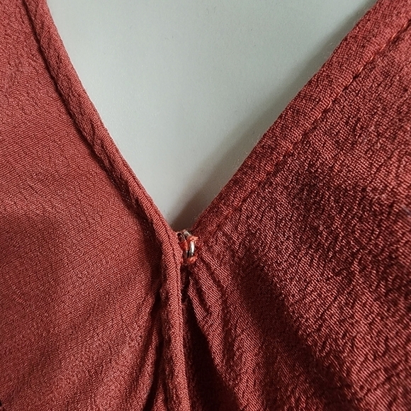 LOVERS + FRIENDS Vision Boho V-Neck Bodysuit in Rust Orange Size XS - Picture 6 of 10